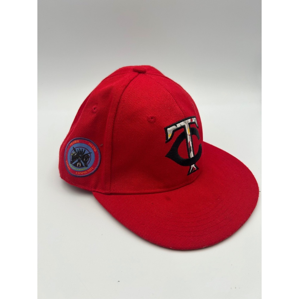 Minnesota Twins Red Snapback Hat TC Logo Prairie Island Indian Community Patch